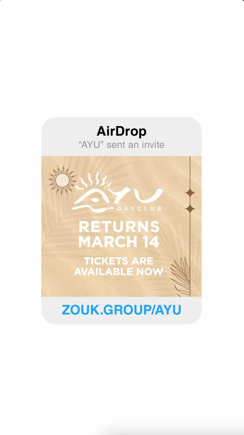 The Airdrop Concept, an AirDrop invite from Ayu